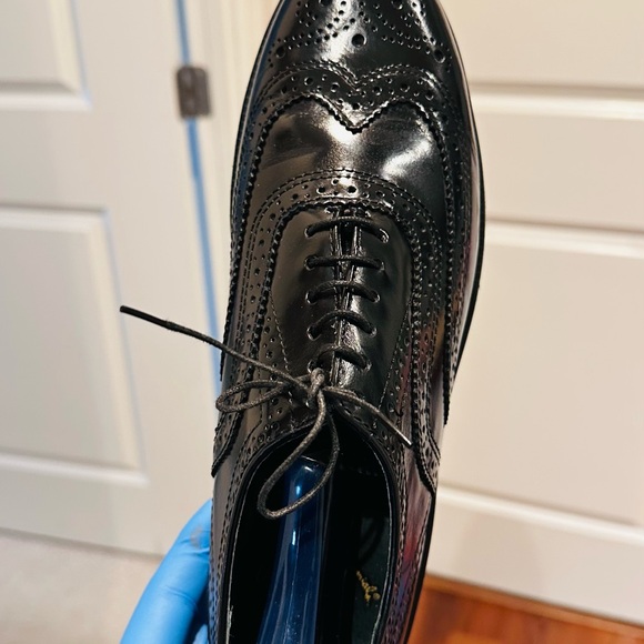 Vintage EXECUTIVE IMPERIAL By Mason Black Leather CORDOVAN Wingtip Shoes. - Picture 8 of 14